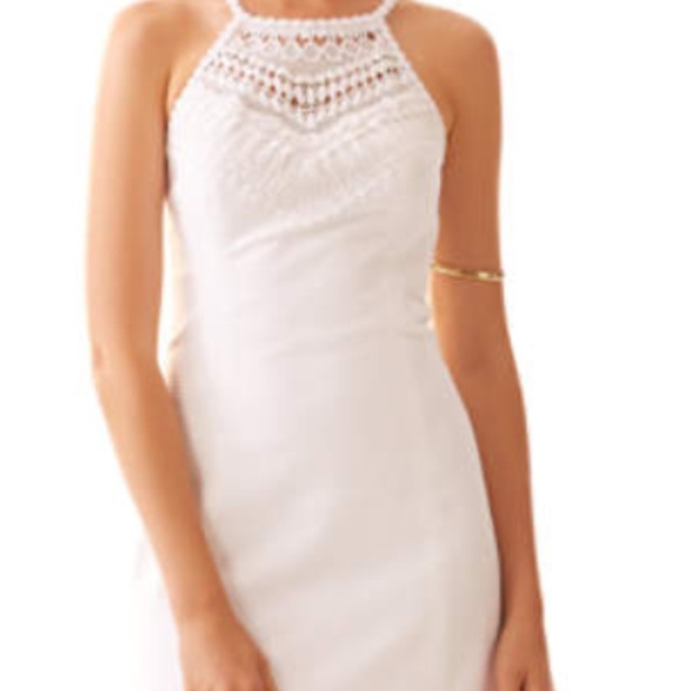 LILLY PULITZER PEARL LACE NECK DRESS